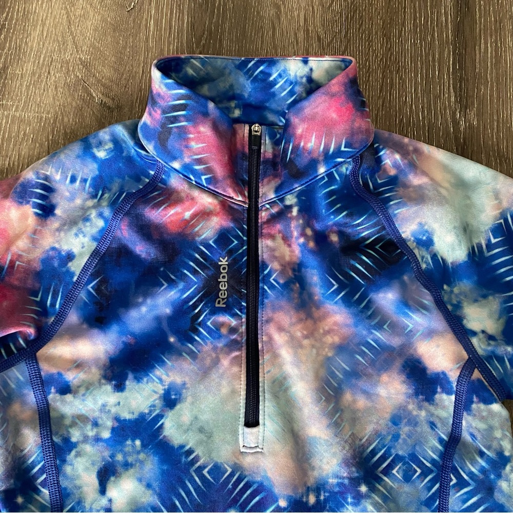Reebok Women’s 1/4 Zip Tie Dye Athletic Top XS - Picture 2 of 13